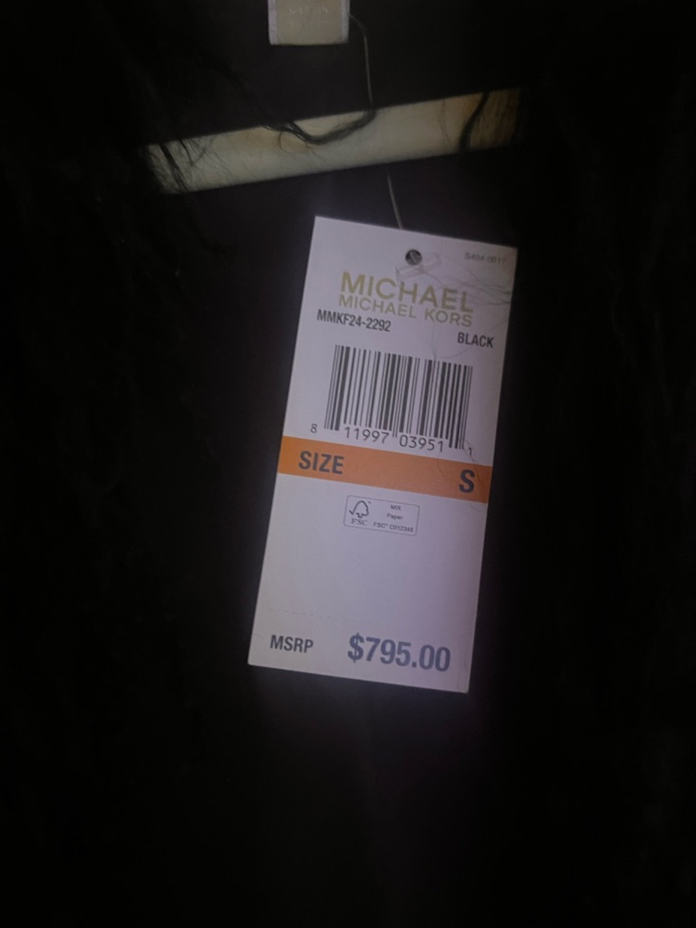 NWT Michael Kors lamb fur vest - Picture 4 of 5
